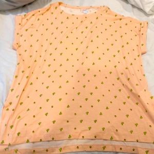 NWT never worn lularoe Leah size XL beautiful cute fun catus print top! 🌵